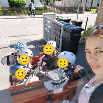 mit dem Lastenrad unterwegs
